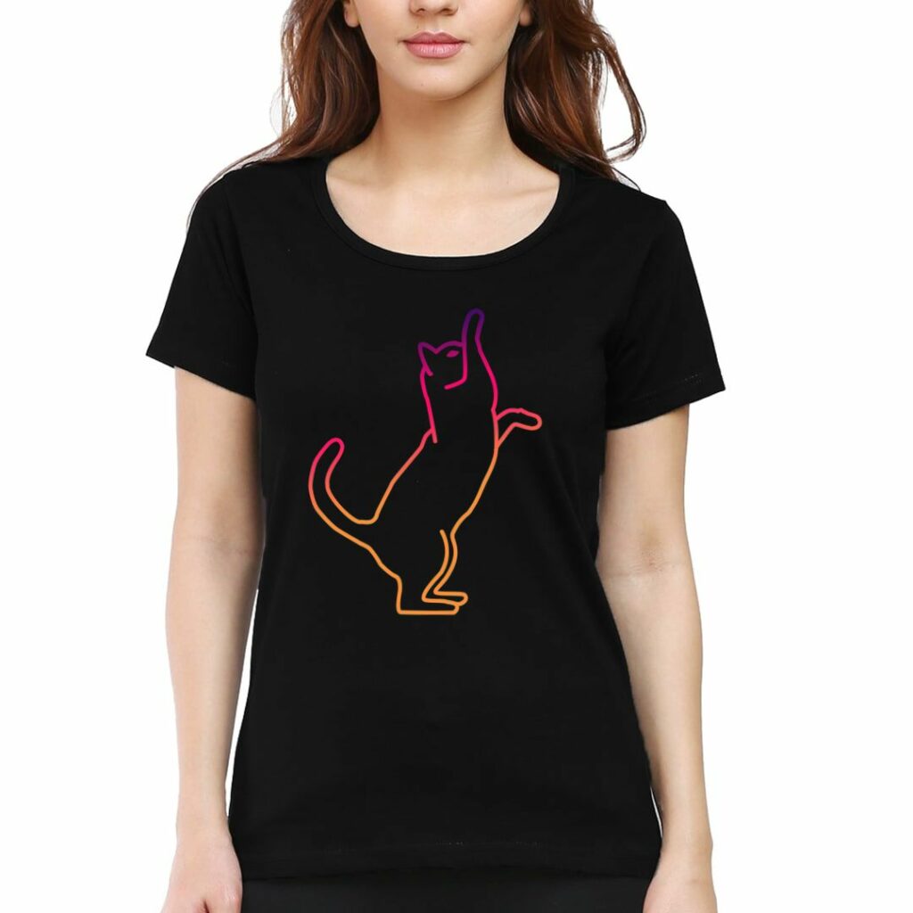 best cat lover tshirts for women available online in india cool and cute cat playing swag swami article