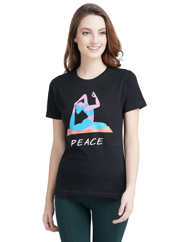 yoga t shirts for women peace swag swami article