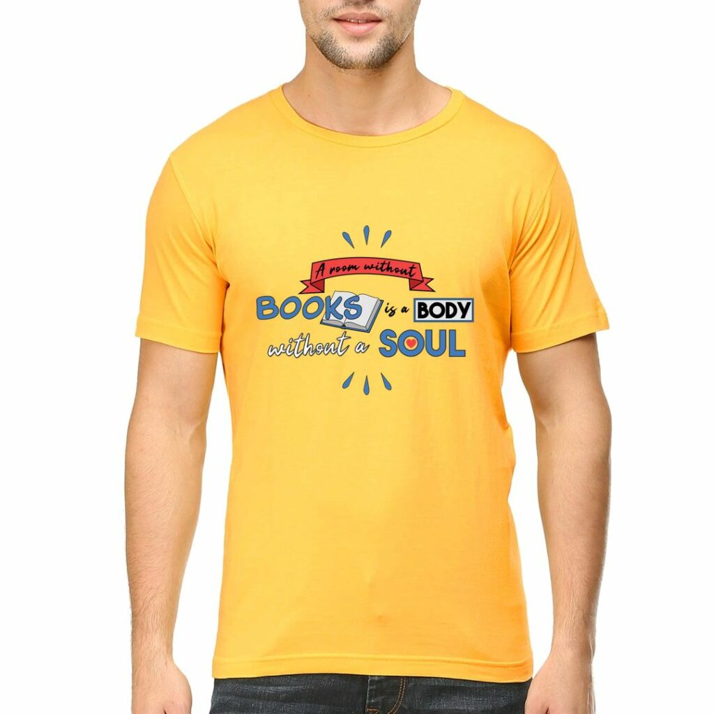 book lover t shirts available online in india a room without books is a body without soul swag swami article