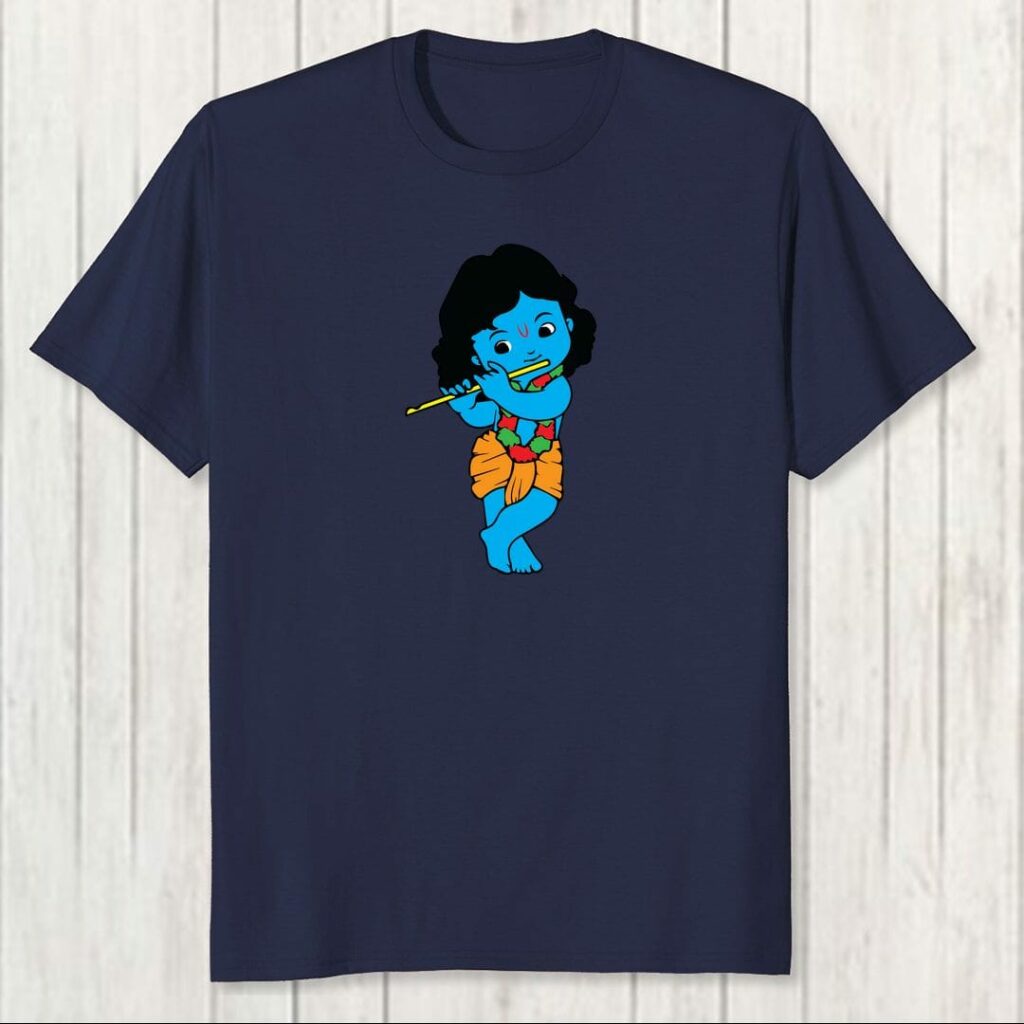 best hare krishna spiritual t shirts in india young cute krishna playing flute swag swami article