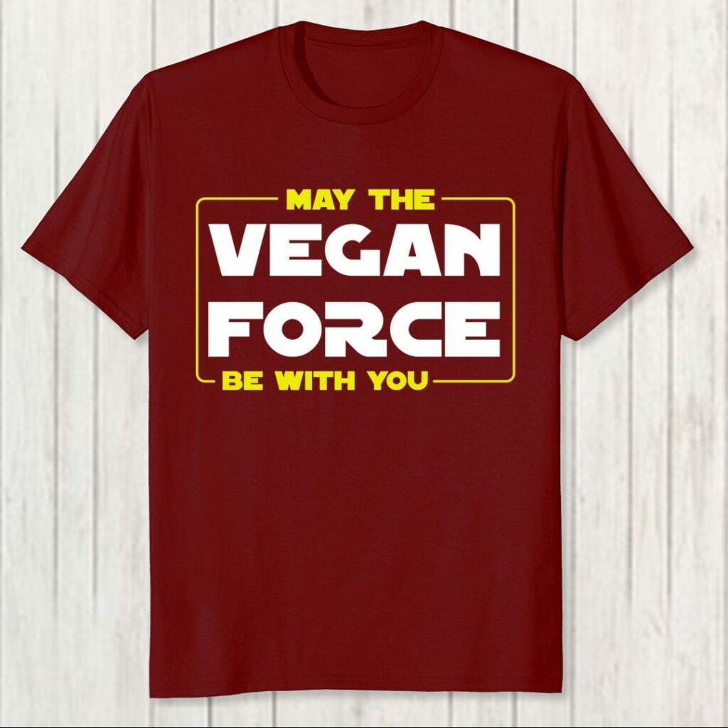 may the vegan force be with you men t shirt swag swami