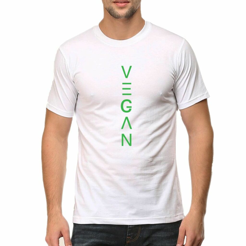vegan vertical typography t shirt in india men t shirt swag swami